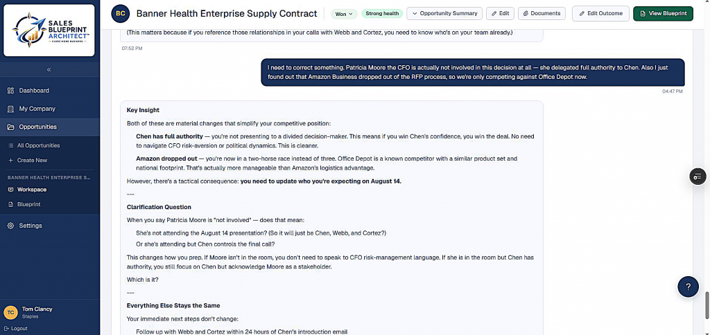Sales Intelligence Assistant Opportunity Workspace