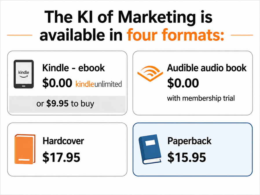 The KI of marketing is available in four formats!